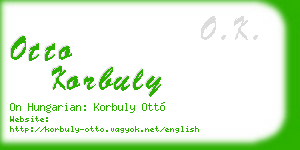 otto korbuly business card